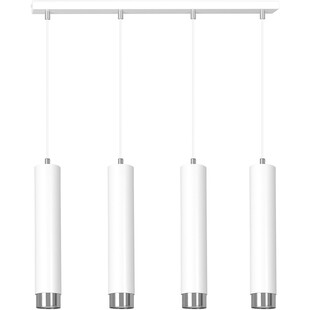 Lampa wisząca Kibo IV biało-chromowana 60cm | Emibig