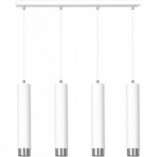 Lampa wisząca Kibo IV biało-chromowana 60cm | Emibig