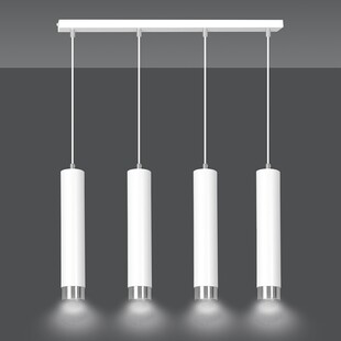 Lampa wisząca Kibo IV biało-chromowana 60cm | Emibig
