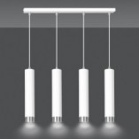 Lampa wisząca Kibo IV biało-chromowana 60cm | Emibig