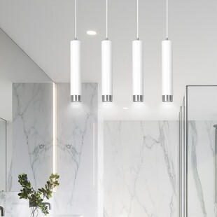 Lampa wisząca Kibo IV biało-chromowana 60cm | Emibig