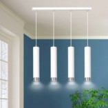 Lampa wisząca Kibo IV biało-chromowana 60cm | Emibig