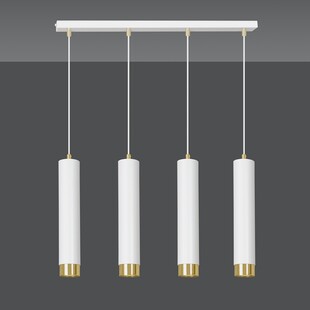 Lampa wisząca Kibo IV biało-złota Emibig | Nowoczesne oświetlenie