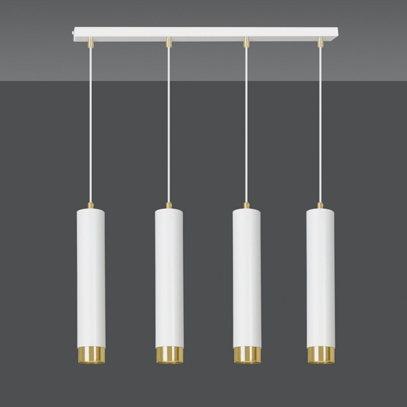 Lampa wisząca Kibo IV biało-złota Emibig | Nowoczesne oświetlenie