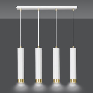 Lampa wisząca Kibo IV biało-złota Emibig | Nowoczesne oświetlenie