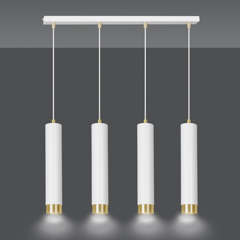 Lampa wisząca Kibo IV biało-złota Emibig | Nowoczesne oświetlenie