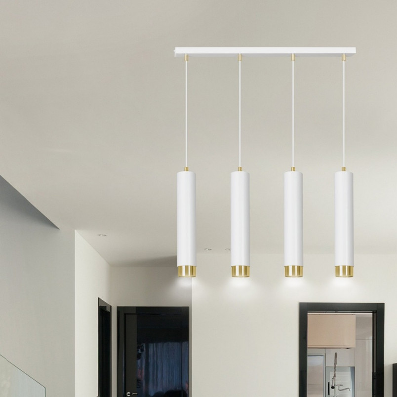 Lampa wisząca Kibo IV biało-złota Emibig | Nowoczesne oświetlenie