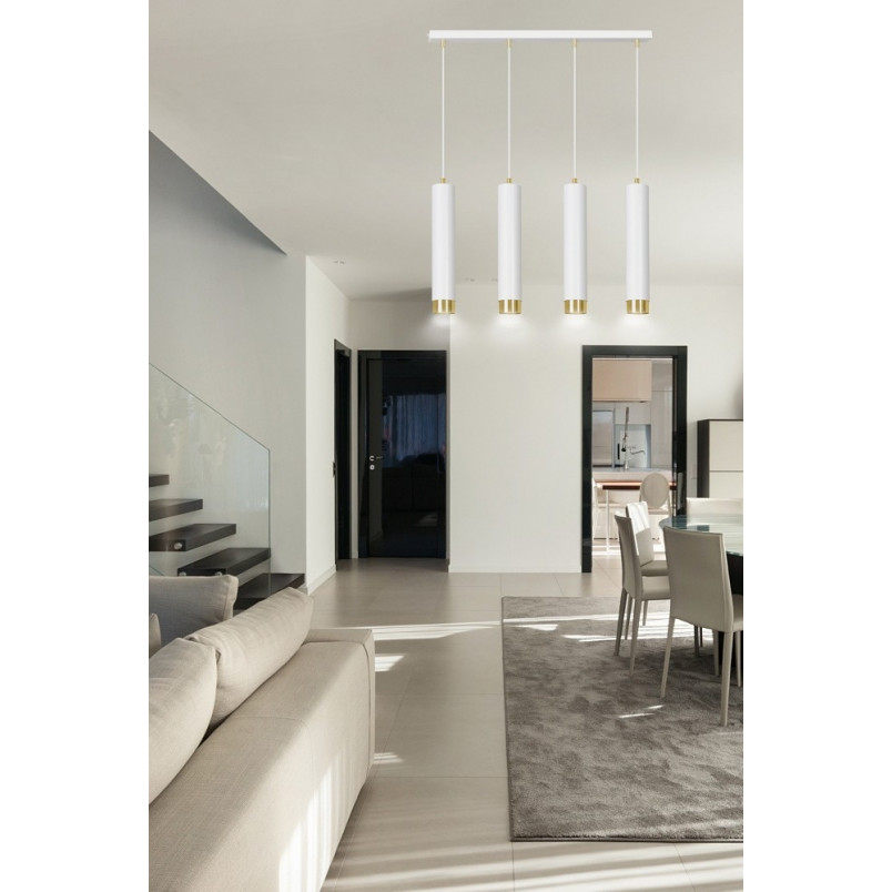 Lampa wisząca Kibo IV biało-złota Emibig | Nowoczesne oświetlenie