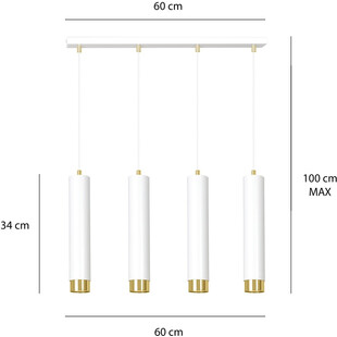 Lampa wisząca Kibo IV biało-złota Emibig | Nowoczesne oświetlenie