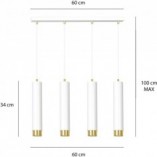 Lampa wisząca Kibo IV biało-złota Emibig | Nowoczesne oświetlenie