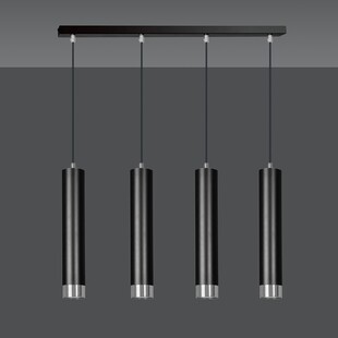 Lampa Wisząca Kibo IV Czarno-Chromowana Emibig - 60cm