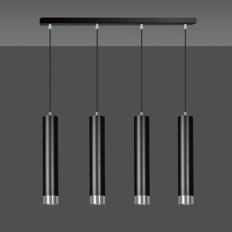 Lampa Wisząca Kibo IV Czarno-Chromowana Emibig - 60cm