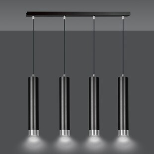 Lampa Wisząca Kibo IV Czarno-Chromowana Emibig - 60cm