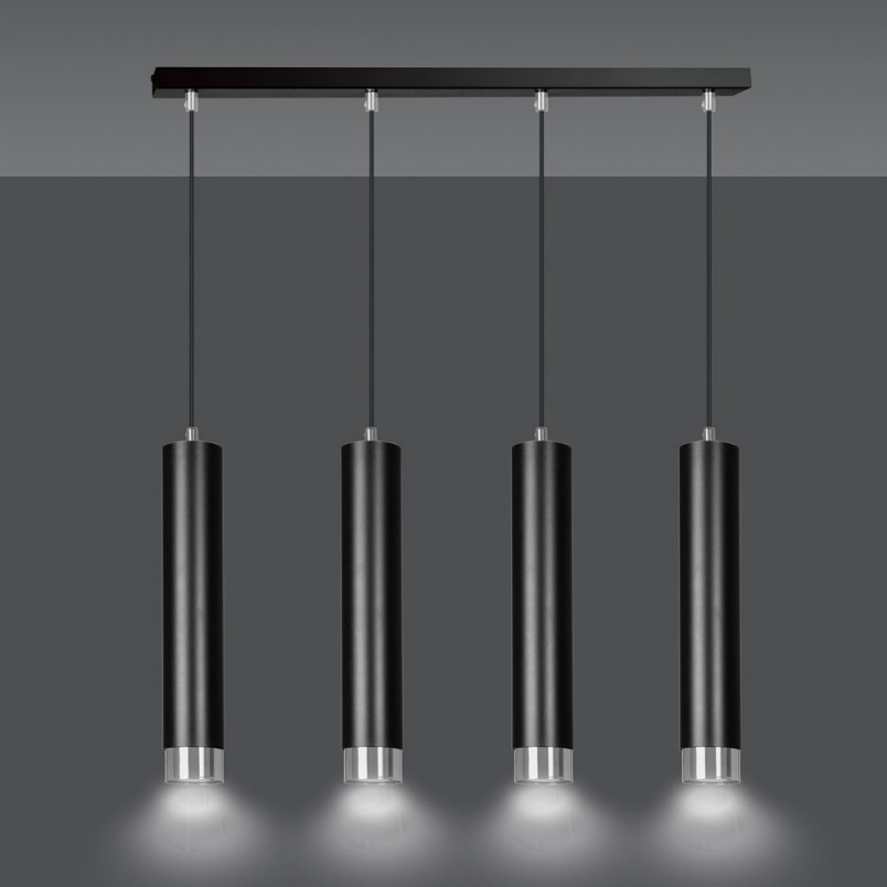 Lampa Wisząca Kibo IV Czarno-Chromowana Emibig - 60cm