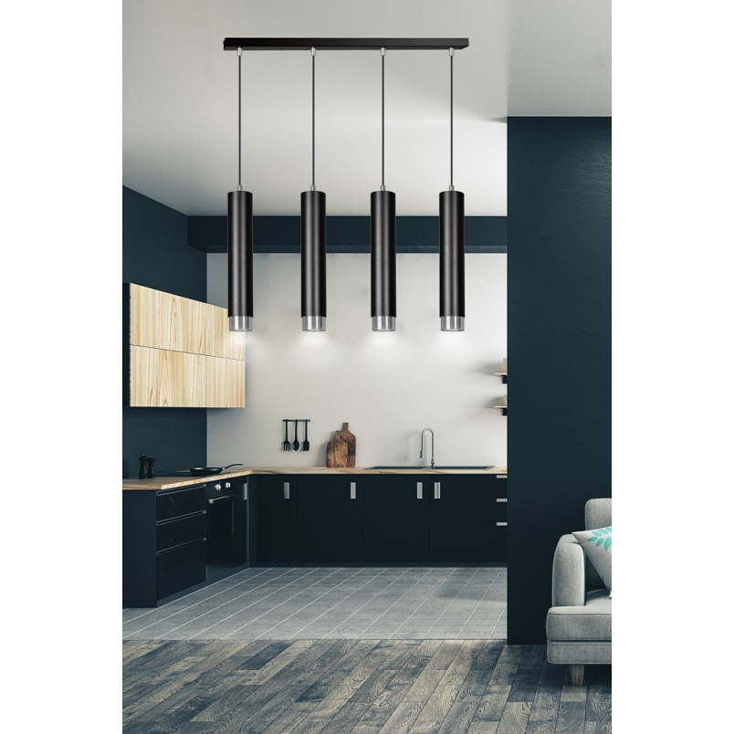 Lampa Wisząca Kibo IV Czarno-Chromowana Emibig - 60cm