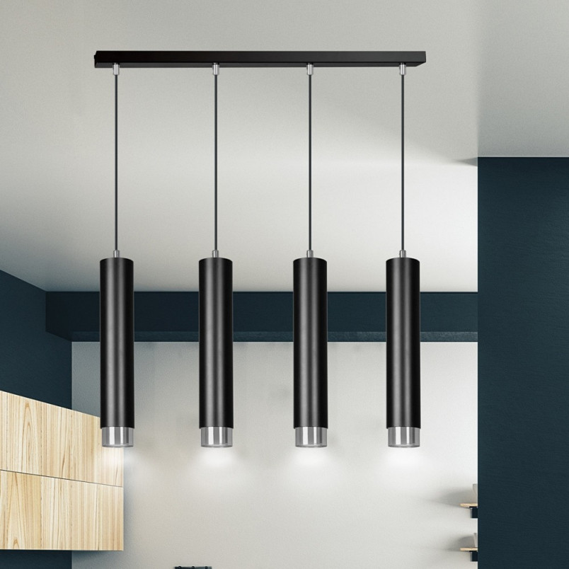 Lampa Wisząca Kibo IV Czarno-Chromowana Emibig - 60cm