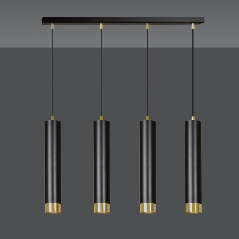 Lampa wisząca Kibo IV czarno-złota | Emibig - 60cm