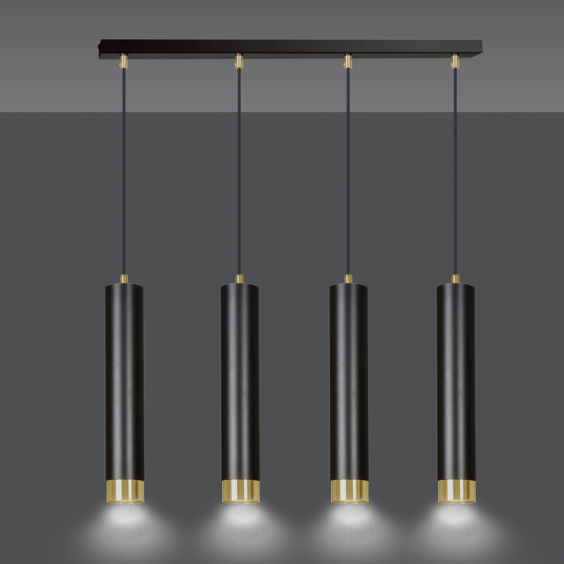 Lampa wisząca Kibo IV czarno-złota | Emibig - 60cm