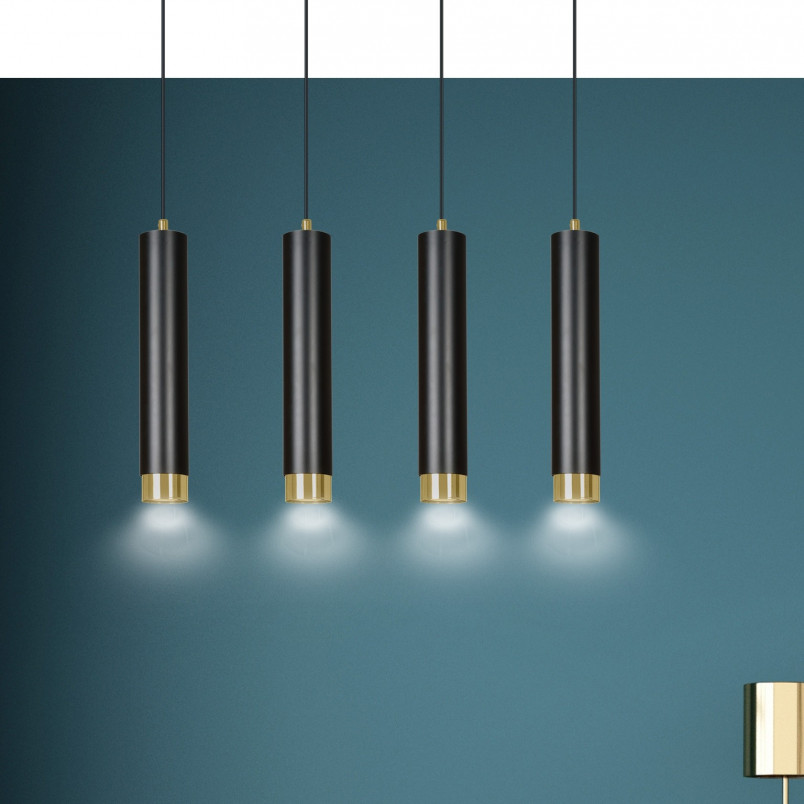 Lampa wisząca Kibo IV czarno-złota | Emibig - 60cm