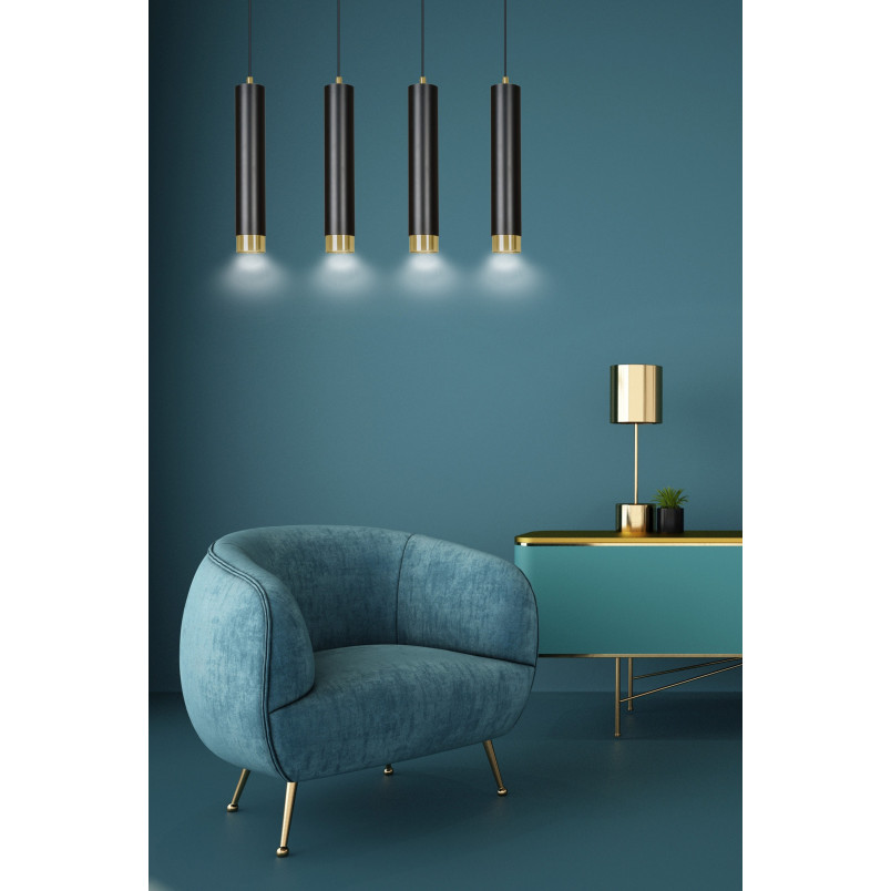 Lampa wisząca Kibo IV czarno-złota | Emibig - 60cm