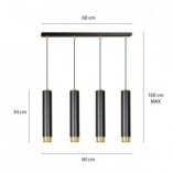 Lampa wisząca Kibo IV czarno-złota | Emibig - 60cm