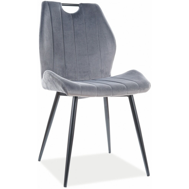 Krzesło welurowe Arco Bluvel 14 Signal - Szare, Elegancki Design