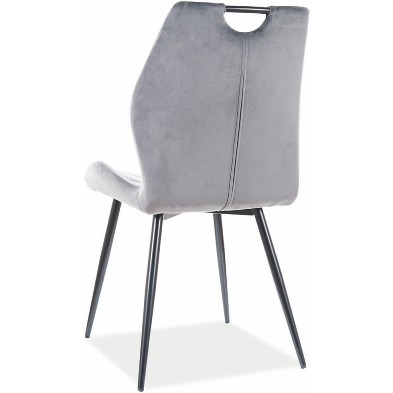 Krzesło welurowe Arco Bluvel 14 Signal - Szare, Elegancki Design