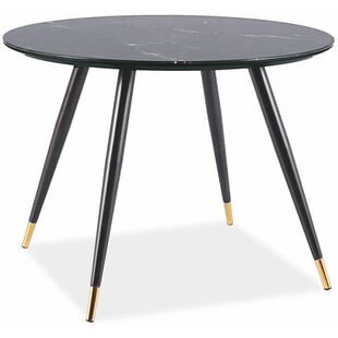 Stół Okrągły Glamour Cyryl Signal | Czarny, 100cm