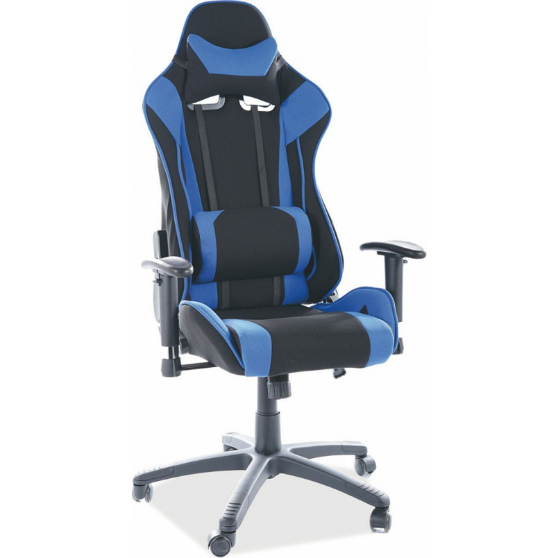 Komputerowy Fotel dla gracza z regulacją Viper czarny/niebieski Signal do pokoju