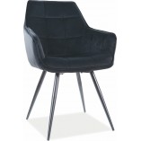 Krzesło fotelowe Lilia Velvet czarne Signal | Komfort i elegancja