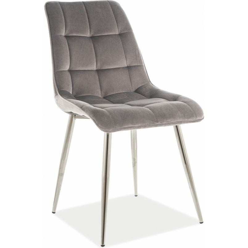 Krzesło welurowe Chic Velvet Signal - Szare, Chrom - Kup online