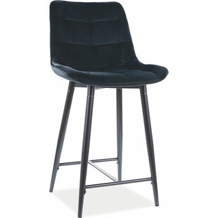 Krzesło barowe Signal Chic Velvet | Czarny welur 60cm