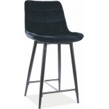 Krzesło barowe Signal Chic Velvet | Czarny welur 60cm