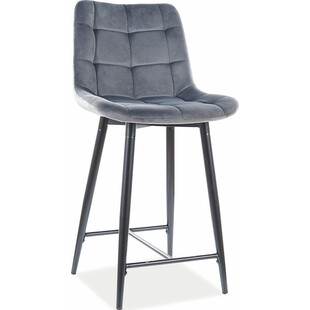 Krzesło barowe Signal Chic Velvet - Elegancki design, szare
