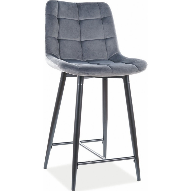Krzesło barowe Signal Chic Velvet - Elegancki design, szare