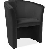 Fotel klubowy welurowy TM-1 czarny Signal - Komfort i styl