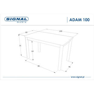 Stół skandynawski Adam 100x60 Signal - Dąb Lancelot / Biały