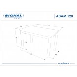 Stół skandynawski Adam 120x68 Signal - Dąb Lancelot / Biały