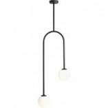 Lampa Sufitowa Nave Black II | Aldex | Szkło Biało-Czarna