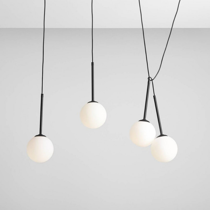 Lampa wisząca Bosso Black IV - Aldex | Szklane kule, czarno-biała