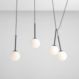 Lampa wisząca Bosso Black IV - Aldex | Szklane kule, czarno-biała