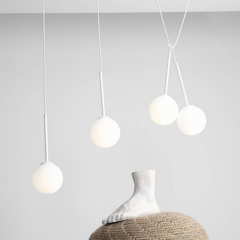 Lampa wisząca Bosso White IV - Aldex | Białe kule szklane