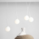 Lampa wisząca Bosso White IV - Aldex | Białe kule szklane