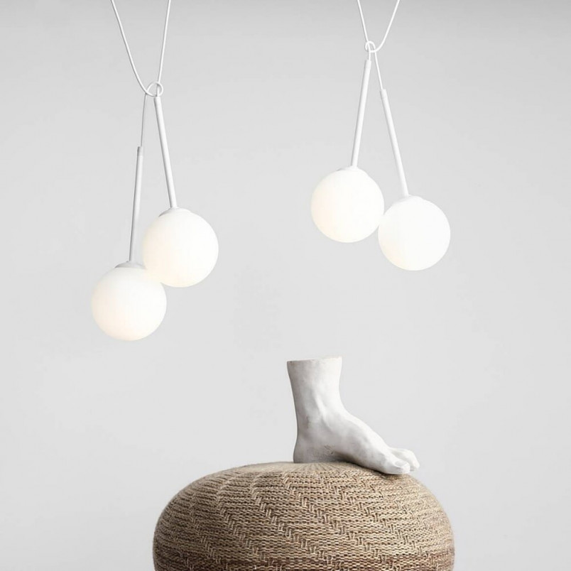 Lampa wisząca Bosso White IV - Aldex | Białe kule szklane