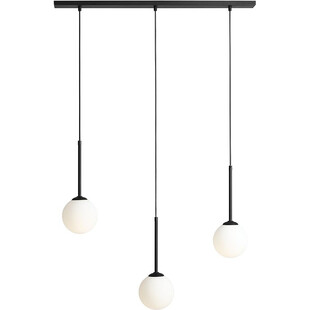 Lampa wisząca potrójna szklane kule Bosso Black III biało-czarna marki Aldex