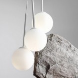 Lampa Wisząca Bosso White III - 3 szkła, 80cm | Aldex