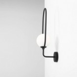 Kinkiet Riva Black Aldex - Szklana kula, designerski styl