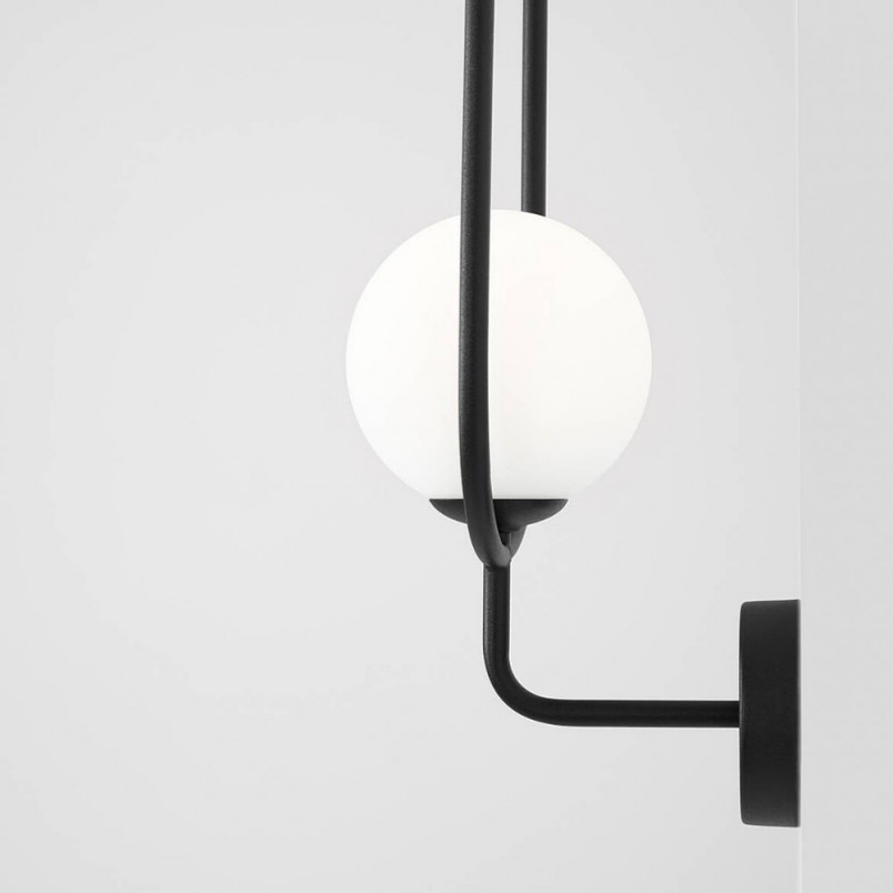 Kinkiet Riva Black Aldex - Szklana kula, designerski styl