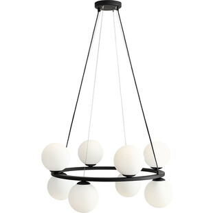 Lampa wisząca szklane kule Krone Black VIII 68 biało-czarna marki Aldex