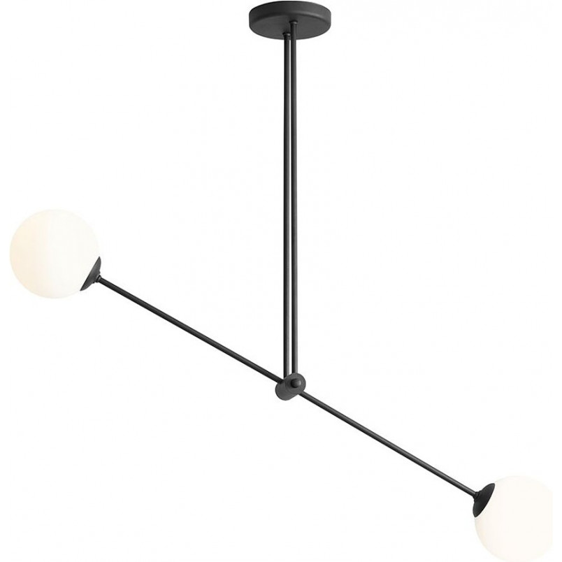 Lampa sufitowa Ohio Black II - Aldex | Szkło, Czarno-Biała